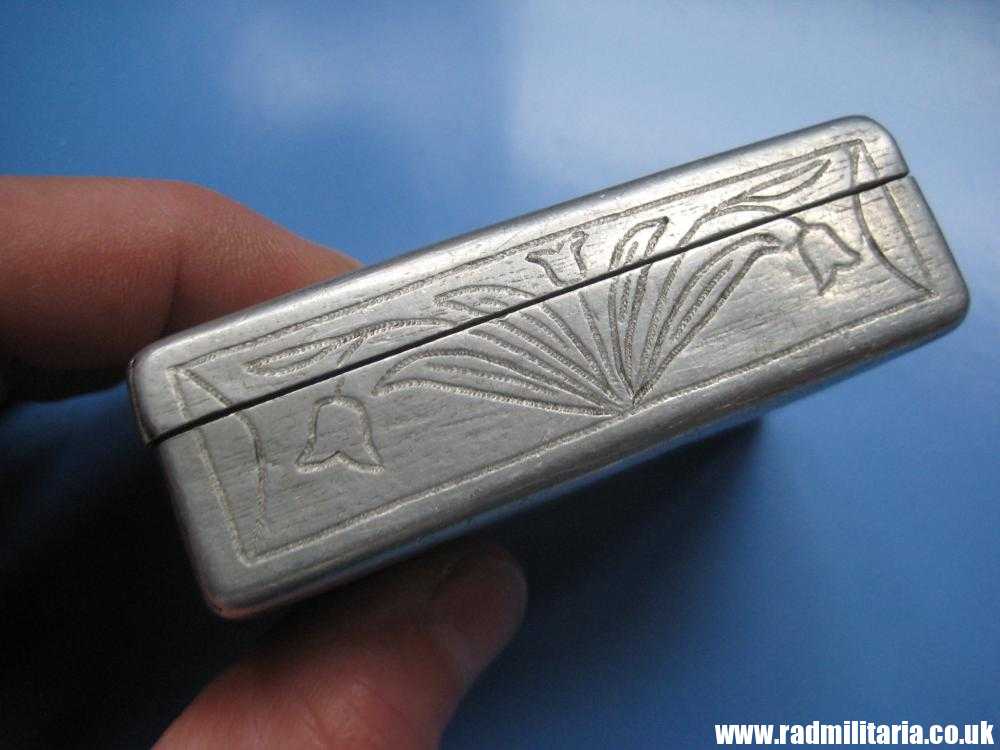 & WW2 original TRENCH ART - aluminum CIGARETTE CASE "Marija", Hungarian ? - Image 6