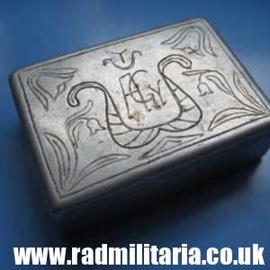 & WW2 original TRENCH ART - aluminum CIGARETTE CASE "Marija", Hungarian ?