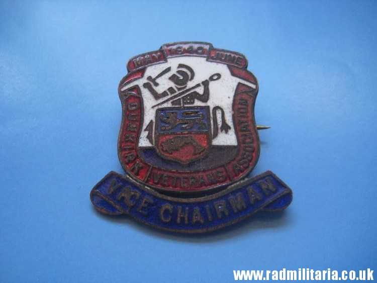 & post WW2 original ENAMEL BADGE - 1940 DUNKIRK Veterans Associacion - VICE CHAIRMAN - Image 15