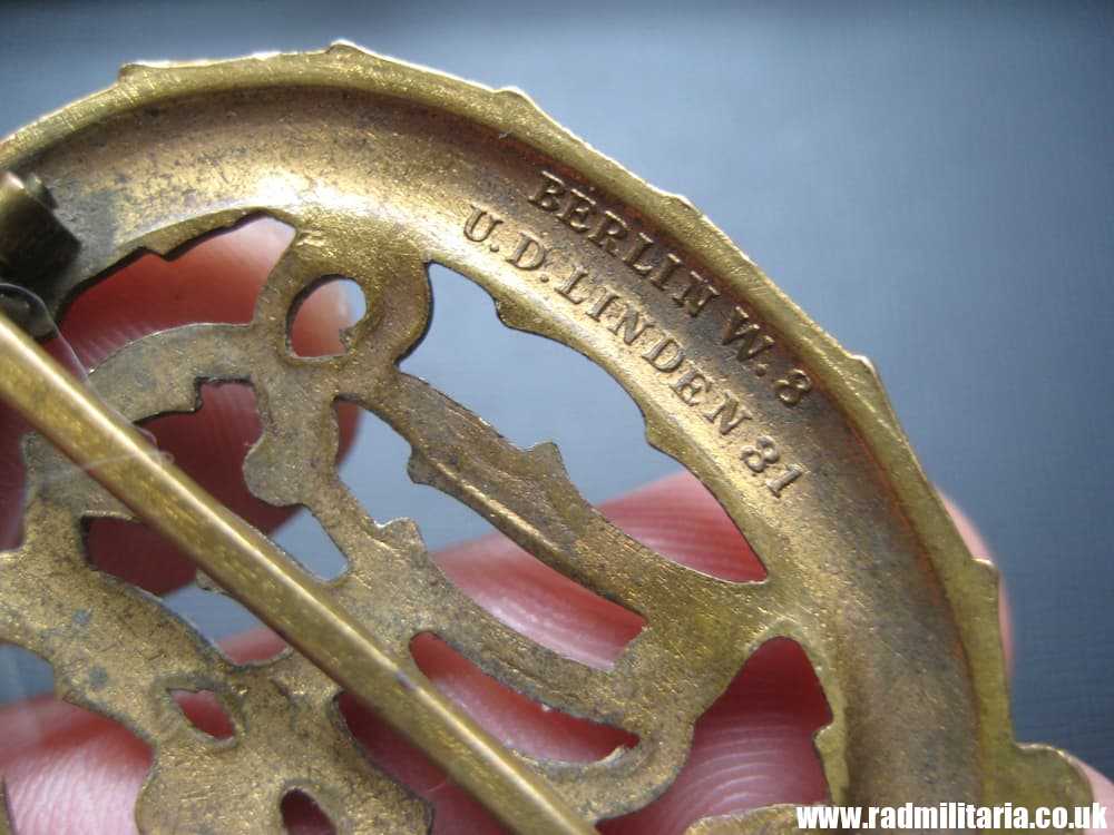 & WW2 German DRA (Sport) BADGE, maker: Eugen Marcus HOFJUWELIER Berlin - v. good condition. - Image 8