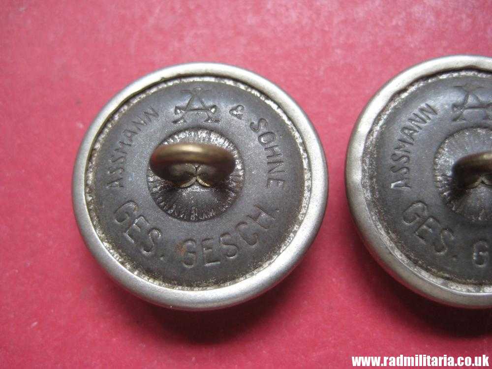 & WW2 PAIR of German NSDAP BUTTONS with eagle, RZM marks: "Assmann & Sohne GES. GESCH" - genuine. - Image 9