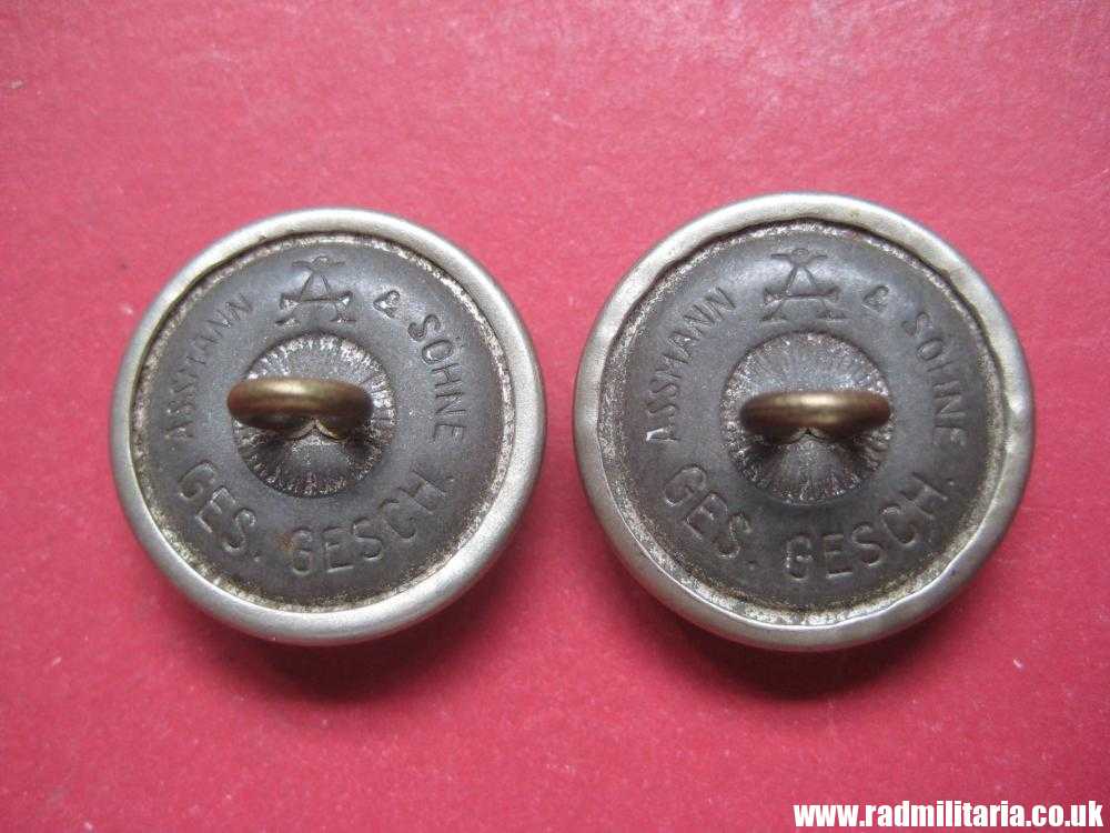 & WW2 PAIR of German NSDAP BUTTONS with eagle, RZM marks: "Assmann & Sohne GES. GESCH" - genuine. - Image 10