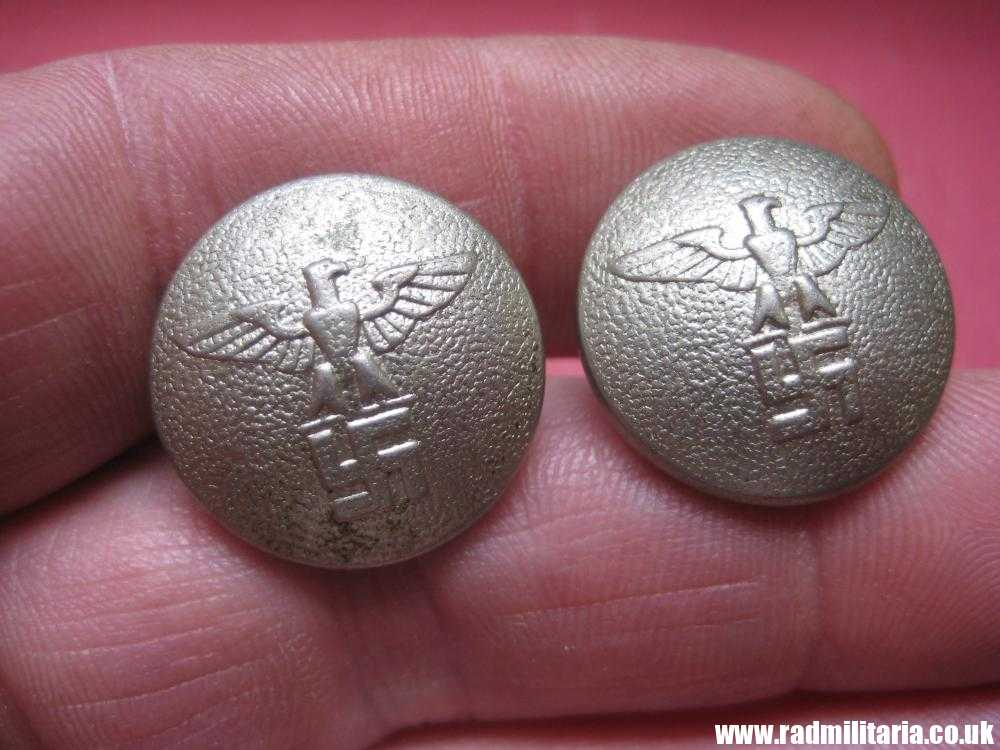 & WW2 PAIR of German NSDAP BUTTONS with eagle, RZM marks: "Assmann & Sohne GES. GESCH" - genuine. - Image 6