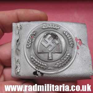 & WW2 original German RAD BELT BUCKLE made of aluminum, marked: 39. metal detecting find.