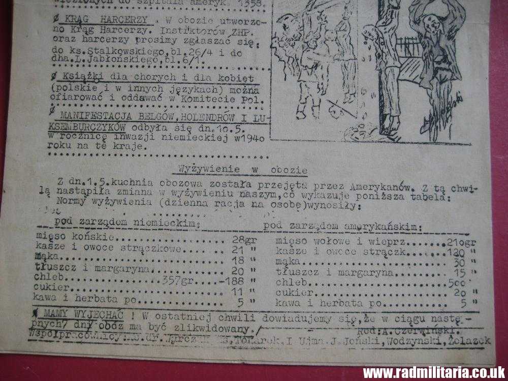 & WW2 original LEAFLET printed in Concentration Camp Dachau -12.5.1945 GLOS POLSKI - Image 11