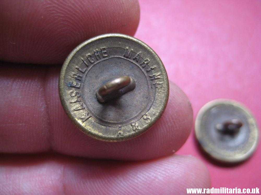 & WW1 original German KAISERLICHE MARINE gilded BUTTONS, maker: A&S - SET of 2. - Image 9