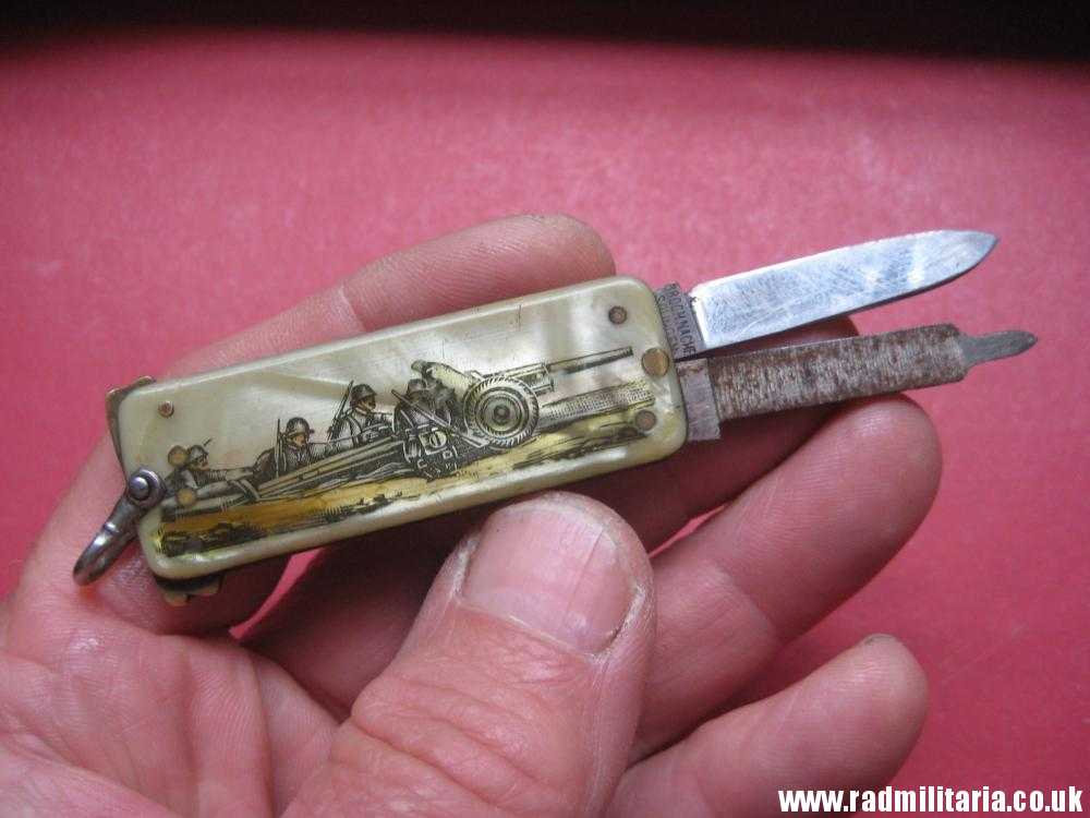 & original WW2 German POCKET KNIFE - 12 M.G.K. - Jnf. Reg. 26 Flensburg - rare. - Image 9