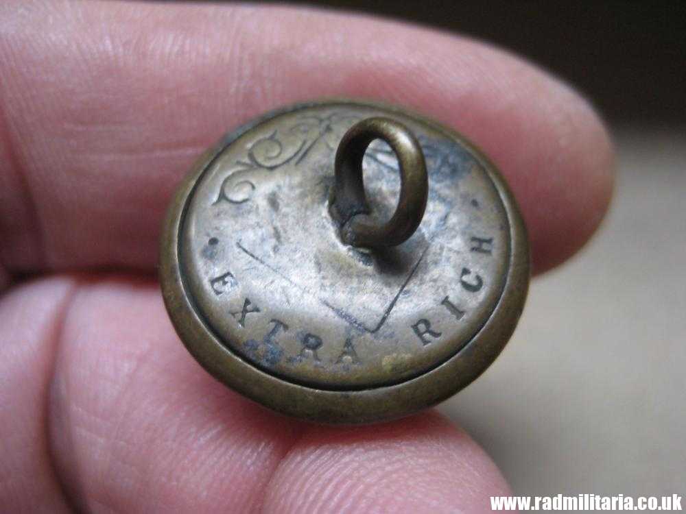 & WW1 Ottoman Army brass MILITARY BUTTON, Turkish tunic button - marked: "W.S. EXTRA RICH" - Image 3