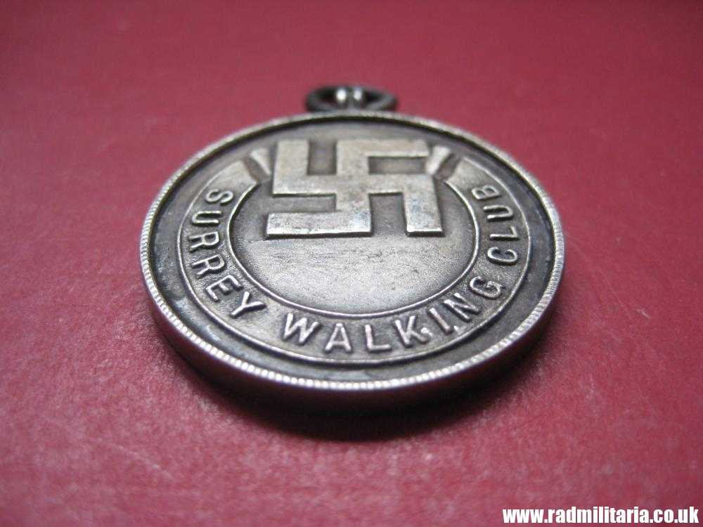 & old British MEDAL with swastika - 1935 Surrey Walking Club, solid silver. - Image 5
