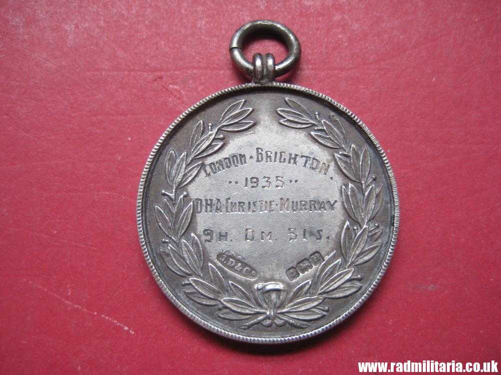 & old British MEDAL with swastika - 1935 Surrey Walking Club, solid silver. - Image 2