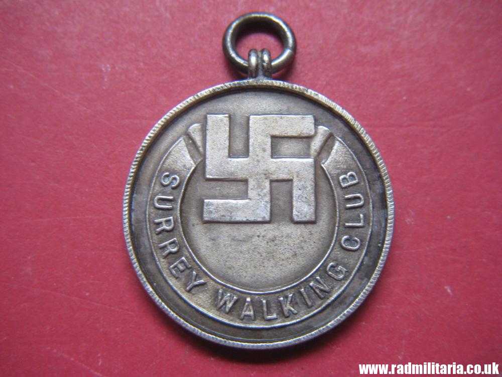 & old British MEDAL with swastika - 1935 Surrey Walking Club, solid silver. - Image 10