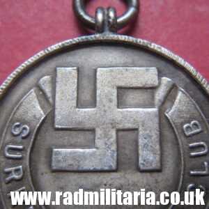 & old British MEDAL with swastika - 1935 Surrey Walking Club, solid silver.