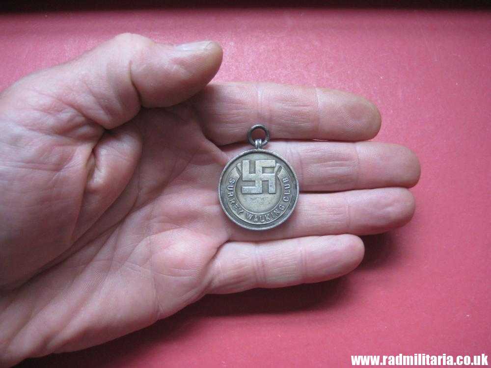 & old British MEDAL with swastika - 1935 Surrey Walking Club, solid silver. - Image 20