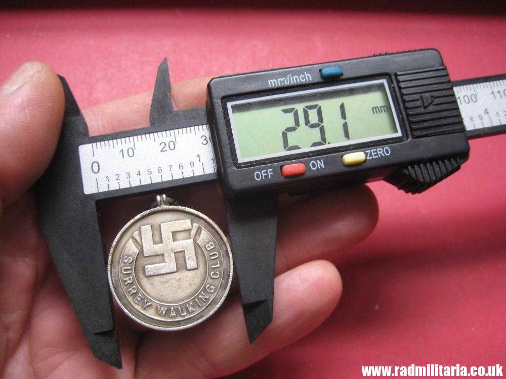 & old British MEDAL with swastika - 1935 Surrey Walking Club, solid silver. - Image 19