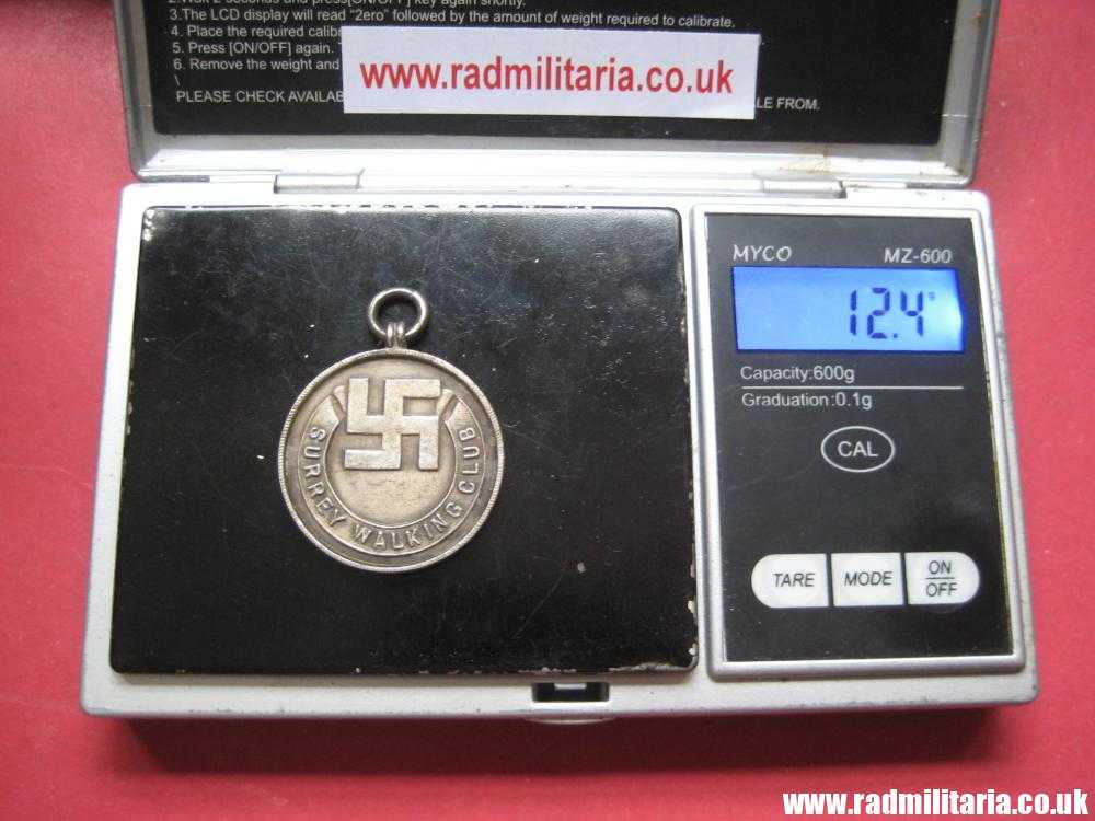 & old British MEDAL with swastika - 1935 Surrey Walking Club, solid silver. - Image 18