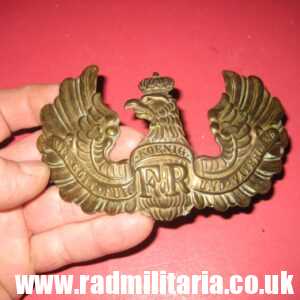 & WW1 original German pickelhaube EAGLE CAP BADGE badly damaged, as found