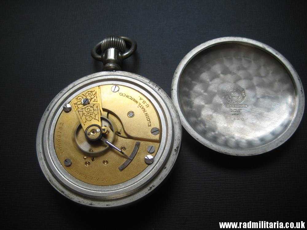 & WW1 British military POCKET WATCH chronometer movement with fusee, good working order: ELGIN U.S.A. /I\ 79016R - genuine !! - Image 16
