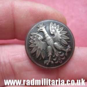 & WW2 Polish Army tunic BUTTON with EAGLE, Swiss made, RARE !!!