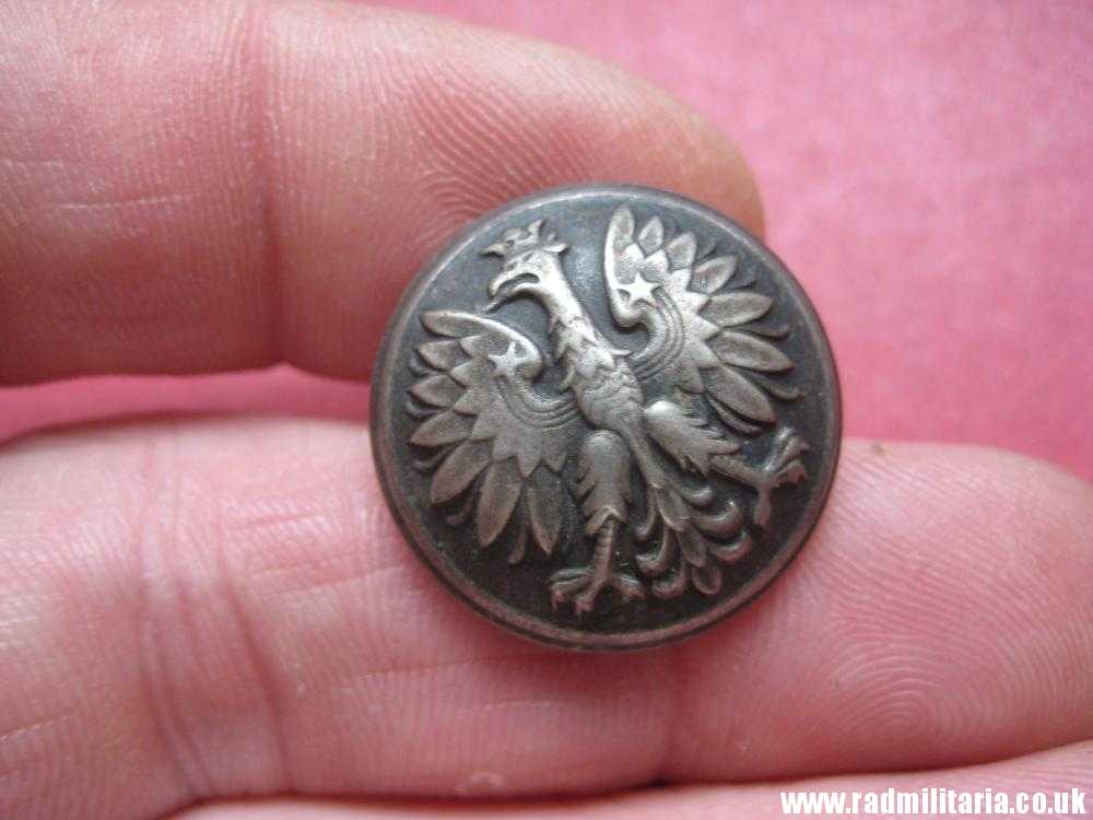 & WW2 Polish Army tunic BUTTON with EAGLE, Swiss made, RARE !!!