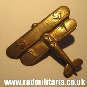 & WW2 original German Luftwaffe DLV - German Air Sports Association (DLV) Badge.