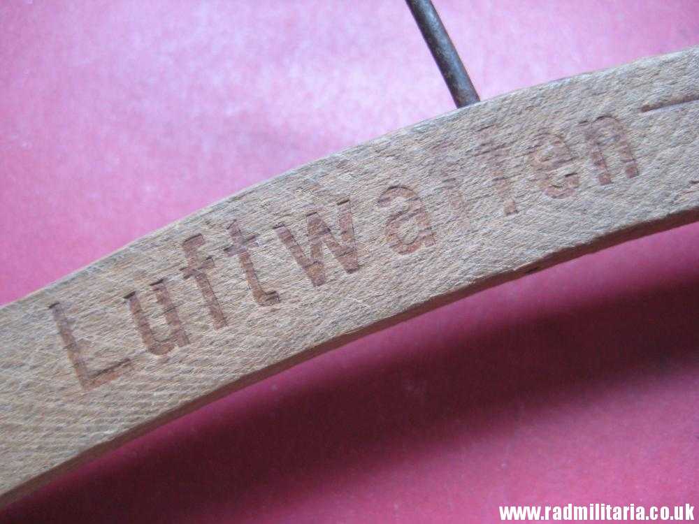 & WW2 genuine Luftwaffe uniform WOODEN HANGER - LUFTWAFFE EIGENTUM
