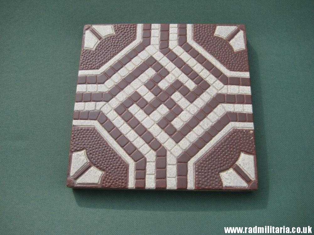 & original old German FLOOR TILE with SWASTIKA top German maker: Villeroy & Boch Mettlach II, Rare !!! @ - Image 17