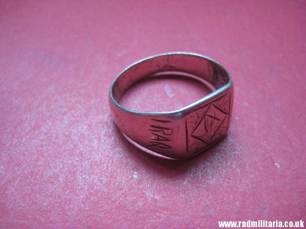 & WW2 original solid silver RING engraving: IRAQ 1941, Afrikakorps ? - Image 4