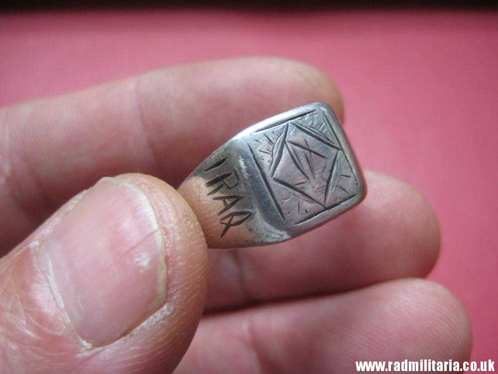 & WW2 original solid silver RING engraving: IRAQ 1941, Afrikakorps ? - Image 6