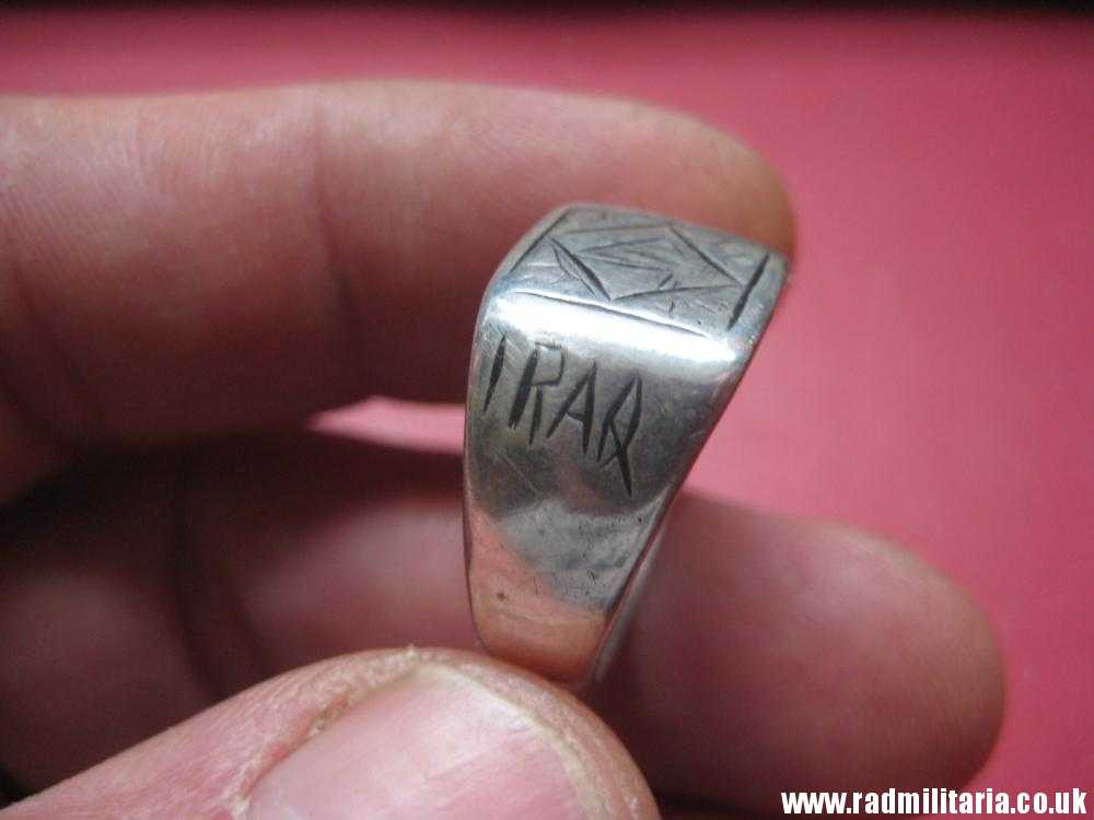 & WW2 original solid silver RING engraving: IRAQ 1941, Afrikakorps ?