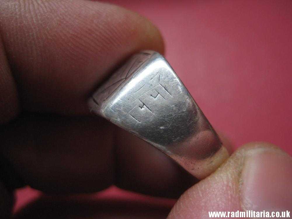 & WW2 original solid silver RING engraving: IRAQ 1941, Afrikakorps ? - Image 3