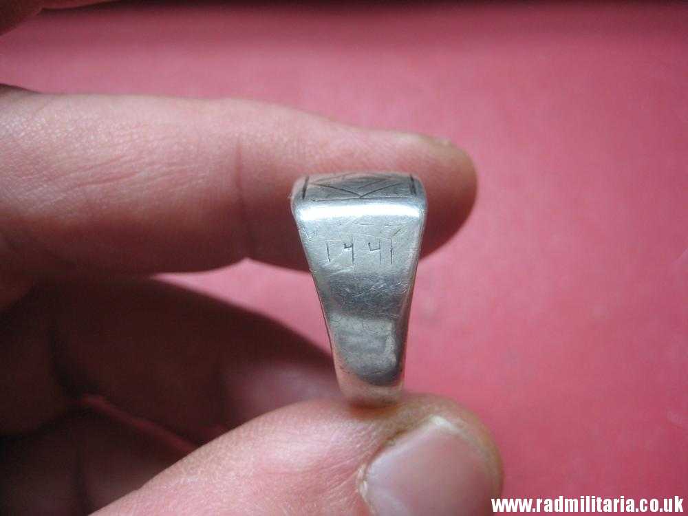& WW2 original solid silver RING engraving: IRAQ 1941, Afrikakorps ? - Image 11
