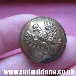 & WW1 Polish MILITARY brass BUTTON with crowned eagle - produced in Austria c. 1917 original !!