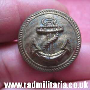 & WW2 German KRIEGSMARINE GLASS BUTTON with maker marks - H.G.M. 1942.