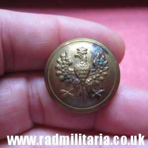 & WW1 Polish MILITARY brass BUTTON with crowned eagle - produced in Austria c. 1917 original !
