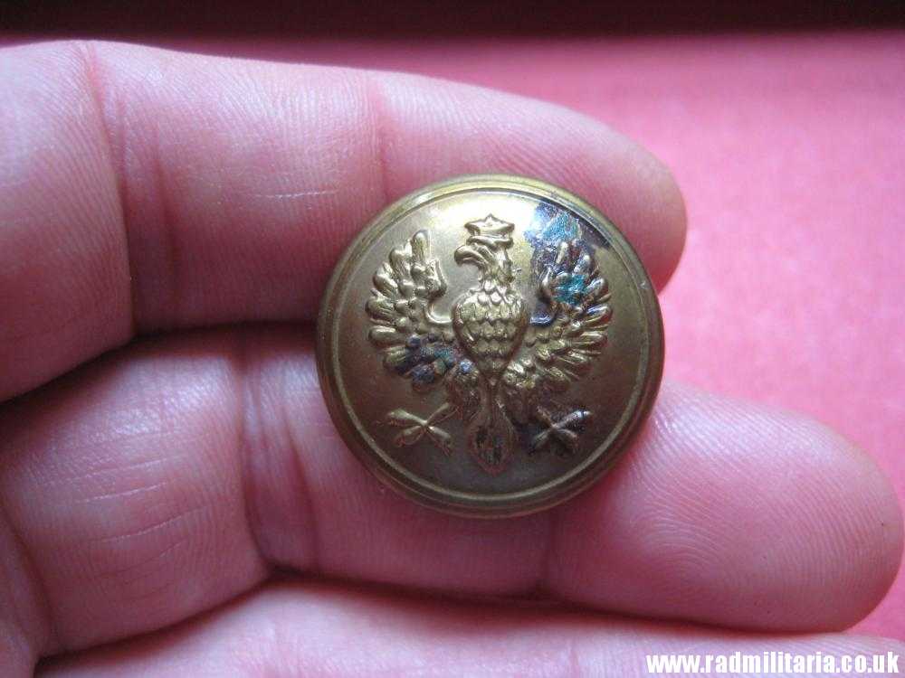 & WW1 Polish MILITARY BUTTON with crowned eagle - produced in Austria c. 1917 original !