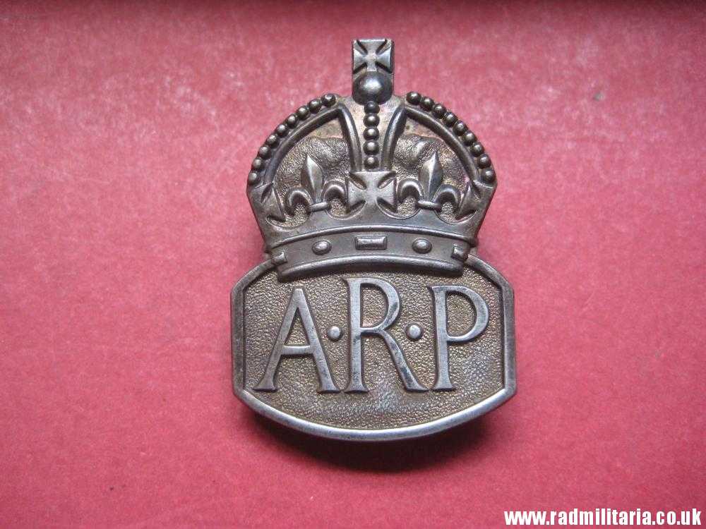 & WW2 original solid silver British BADGE: ARP, made in London 1936. - Image 2