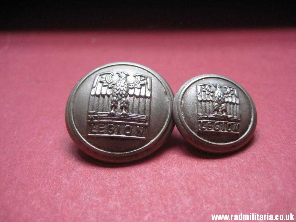 & pre 1939 SET of 2 Polish BUTTONS with EAGLE - LEGION, very good condition, maker: S.F.W. - Image 2
