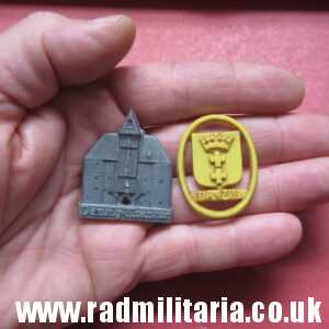 & WW2 German PLASTIC ECONOMIC Nazi BADGES SET of 2 - DANZIG (Gdansk)