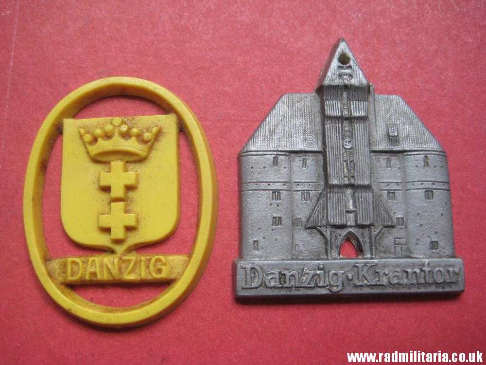 & WW2 German PLASTIC ECONOMIC Nazi BADGES SET of 2 - DANZIG (Gdansk) - Image 7