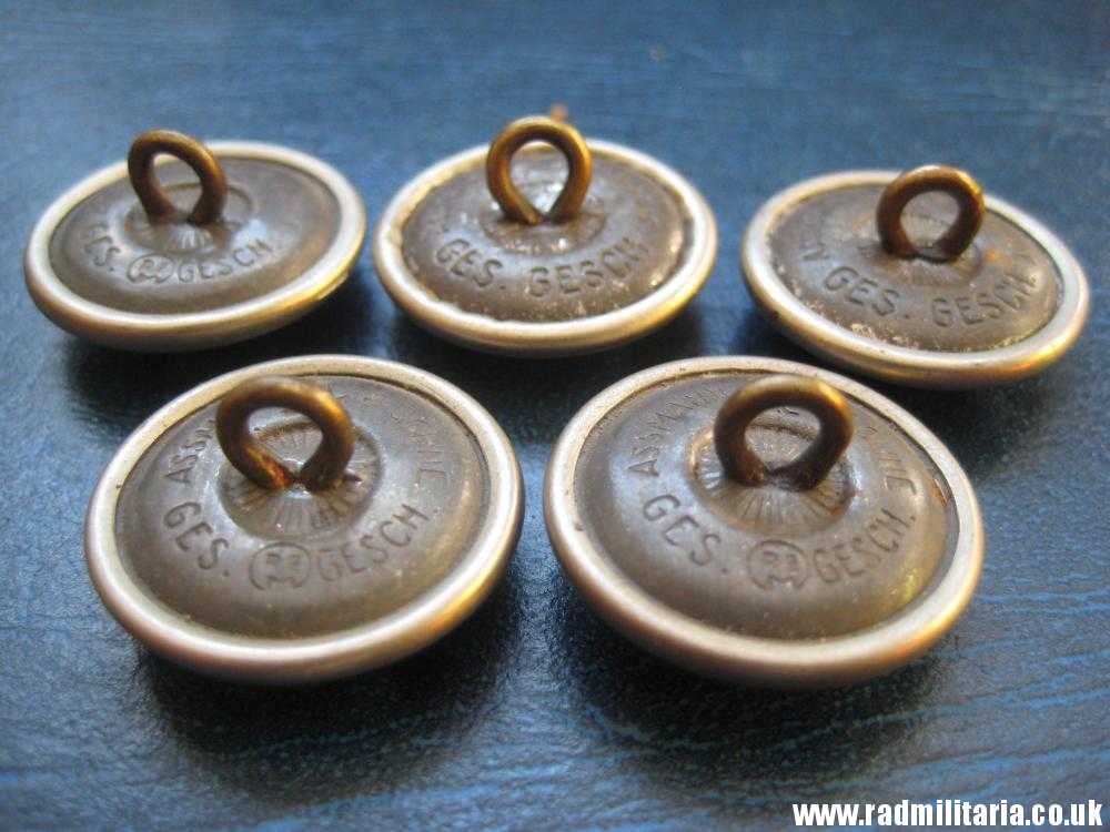 & WW2 SET of 5 German NSDAP BUTTONS with eagle, marks: RZM Assmann & Sohne - genuine - Image 7