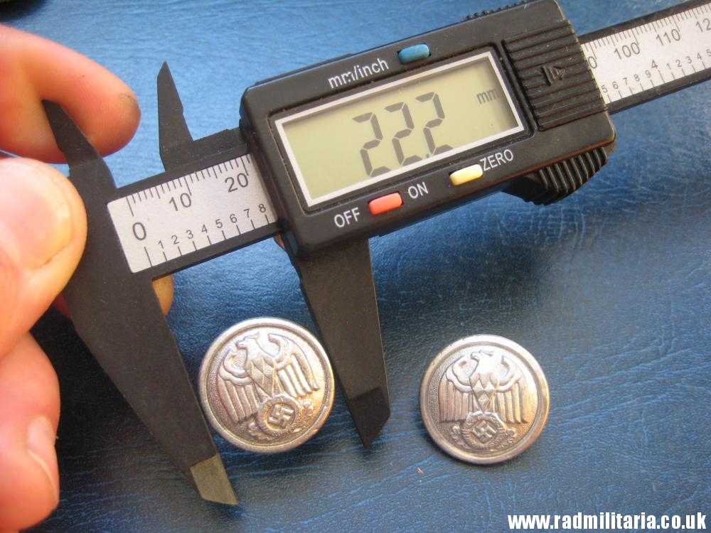 & WW2 SET of 2 German silver color diplomatic BUTTONS marked: "BS" - genuine. - Image 4