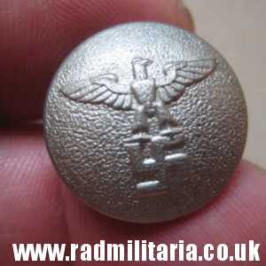 & WW2 German white metal NSDAP BUTTON, marked: RZM UE 76/6 - good used condition.