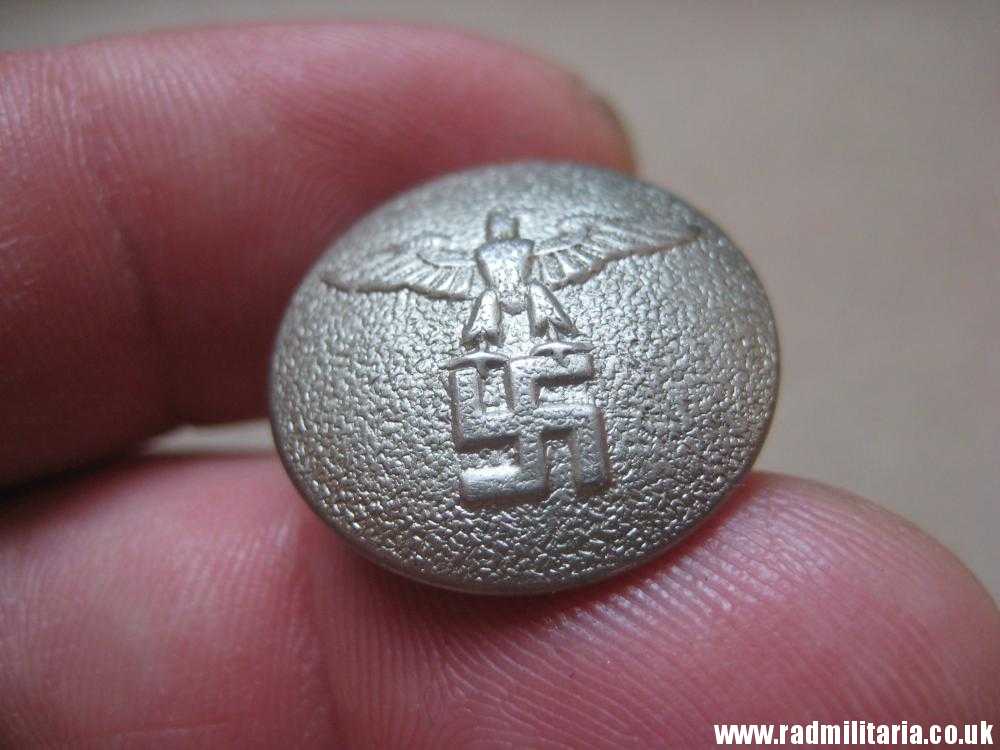 & WW2 German white metal NSDAP BUTTON, marked: RZM UE 76/6 - good used condition. - Image 2