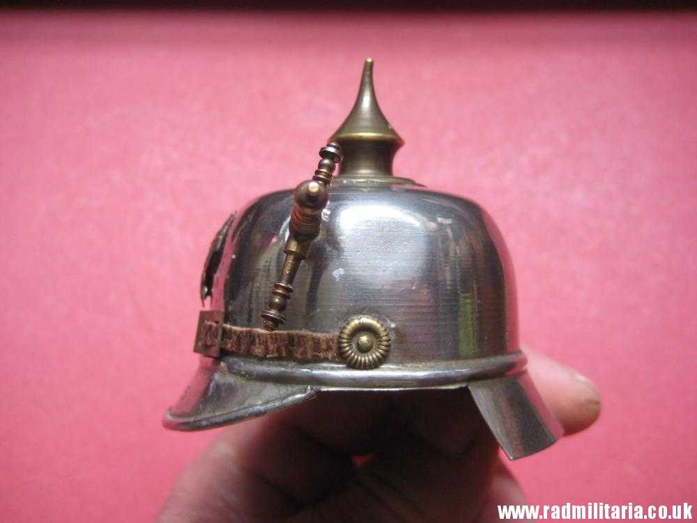 & post WW1 German pickelhaube MINIATURE metal HELMET. - Image 6