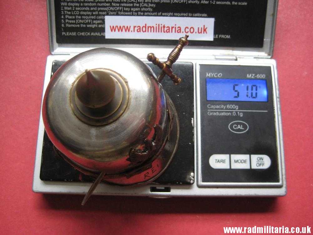 & post WW1 German pickelhaube MINIATURE metal HELMET. - Image 16