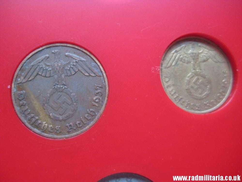 & Set of 11 original WW2 German COINS with EAGLE 1935 - 1944 in used condition with plastic cover (no.8) - Image 21