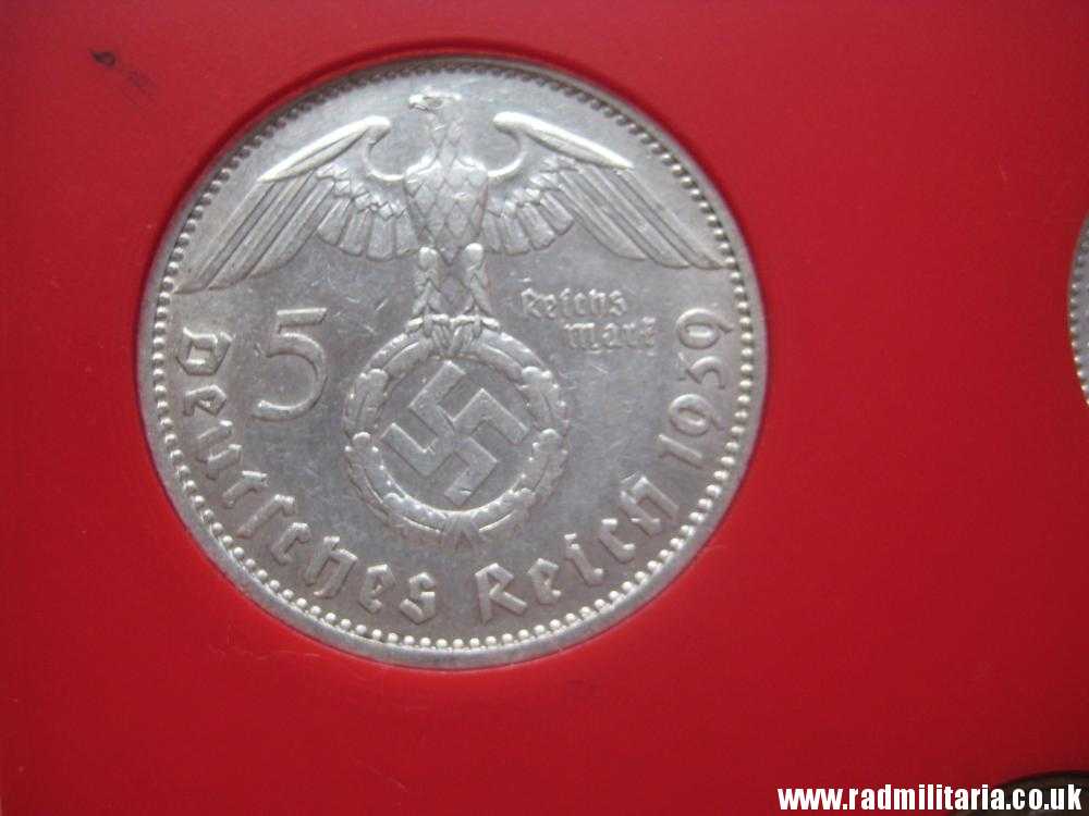 & Set of 11 original WW2 German COINS with EAGLE 1935 - 1944 in used condition with plastic cover (no.8) - Image 22