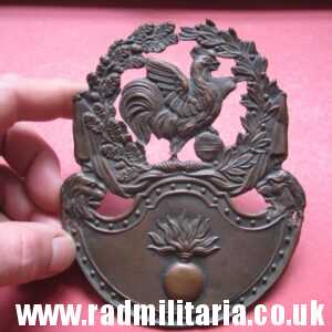 & large size SHAKO PLATE - Grenadiers, France 1830 - 1845.