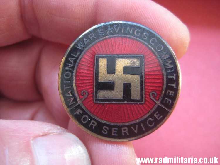 & original old British ENAMEL BADGE with swastika - National War Savings Committee, maker: FATTORINI BIRMINGHAM LTD - Image 2