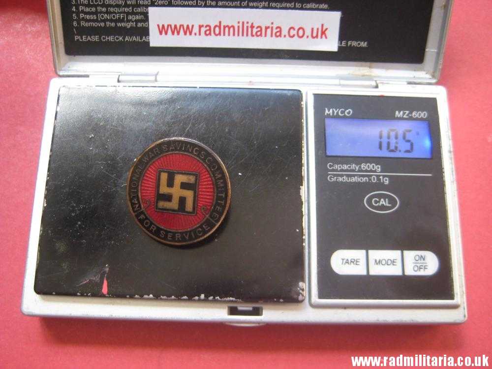 & original old British ENAMEL BADGE with swastika - National War Savings Committee, maker: FATTORINI BIRMINGHAM LTD - Image 15